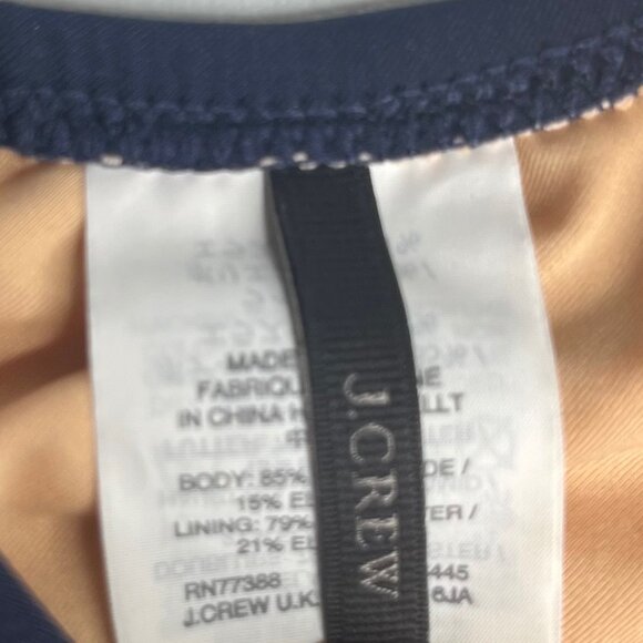 J Crew Bikini Swim Top Womens Medium Blue Cutouts Tie Neck Lined - Picture 6 of 8